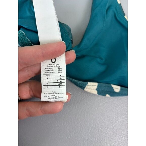 Zimmerman women's US 2-4 blue animal print bikini top unlined wireless - Picture 6 of 6